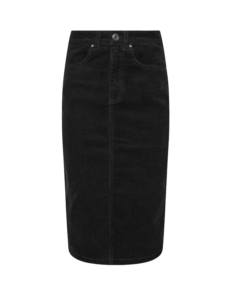 M&Co Black Petite Corduroy Longline Skirt - Image 5 of 5