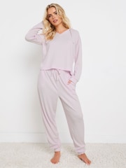 PixieGirl Petite Pink Lounge Waffle Joggers - Image 1 of 5