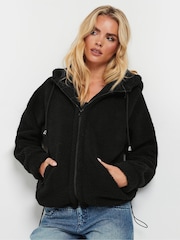 PixieGirl Petite Black Zip Thru Fleece Hoodie - Image 1 of 6