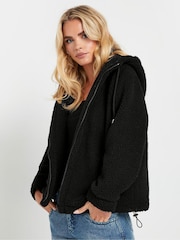 PixieGirl Petite Black Zip Thru Fleece Hoodie - Image 2 of 6