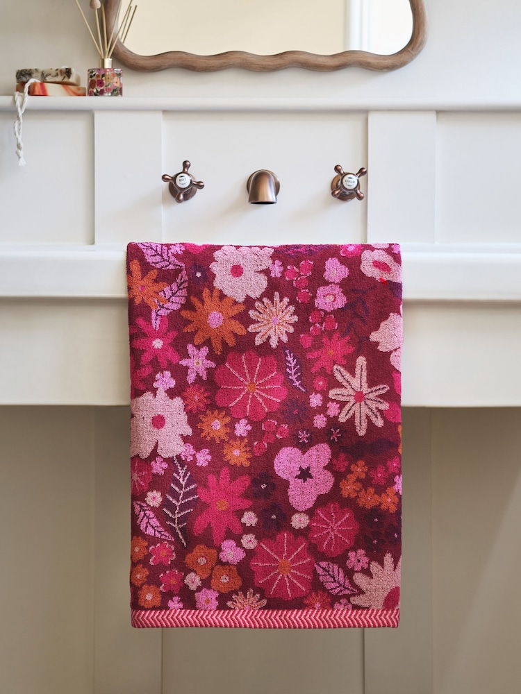 Floral Print 100% Cotton Towel - Bild 2 von 2