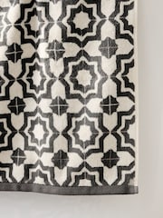 Black/White Tile Geo 100% Cotton Towels - Image 4 of 4
