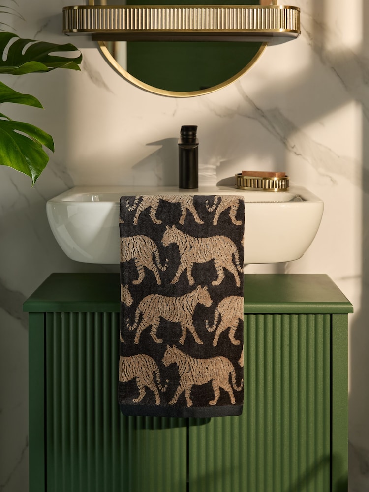 Black Tiger 100% Cotton Towel - Image 1 of 6