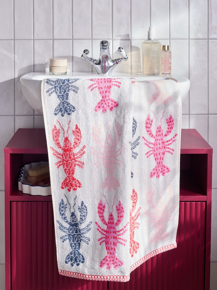 Multi Lobster Print 100% Cotton Towel - Image 2 of 6 Multi Lobster Print 100% Cotton Towel - Image 2 of 6