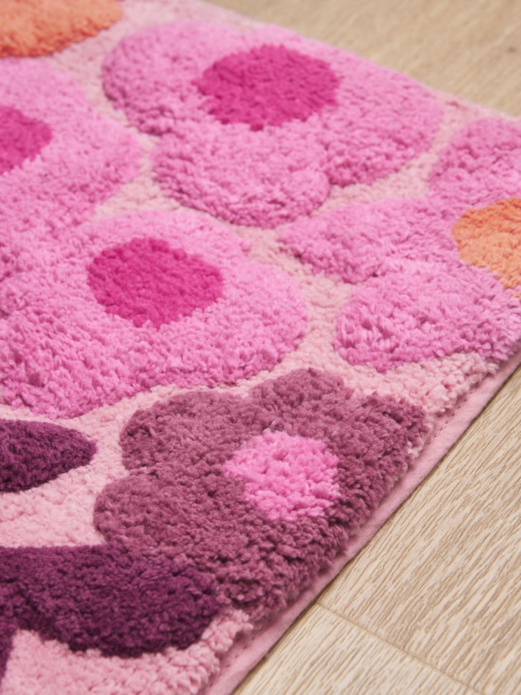 Alfombrilla de algodón 100% con estampado floral - Imagen 2 de 3