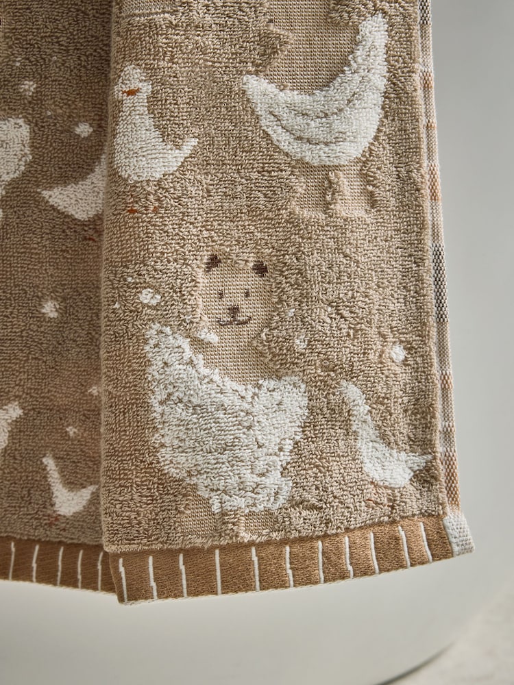 Natural 100% Cotton Bertie Woodland Spa Towel - Image 4 of 6