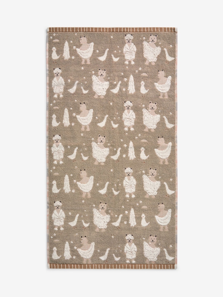 Natural 100% Cotton Bertie Woodland Spa Towel - Image 5 of 6