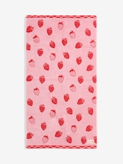 Pink Strawberry 100% Cotton Towel - Image 1 of 5