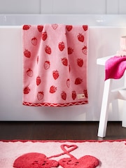 Pink Strawberry 100% Cotton Towel - Image 2 of 5