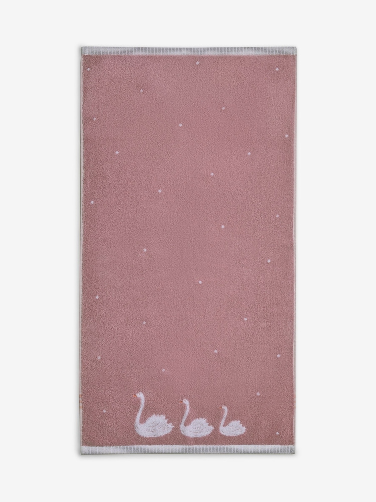 Pink Swan 100% Cotton Towel - Image 1 of 4