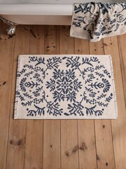 Seeking Simplicity Floral Print 100% Cotton Bath Mat - Slika 1 iz 3