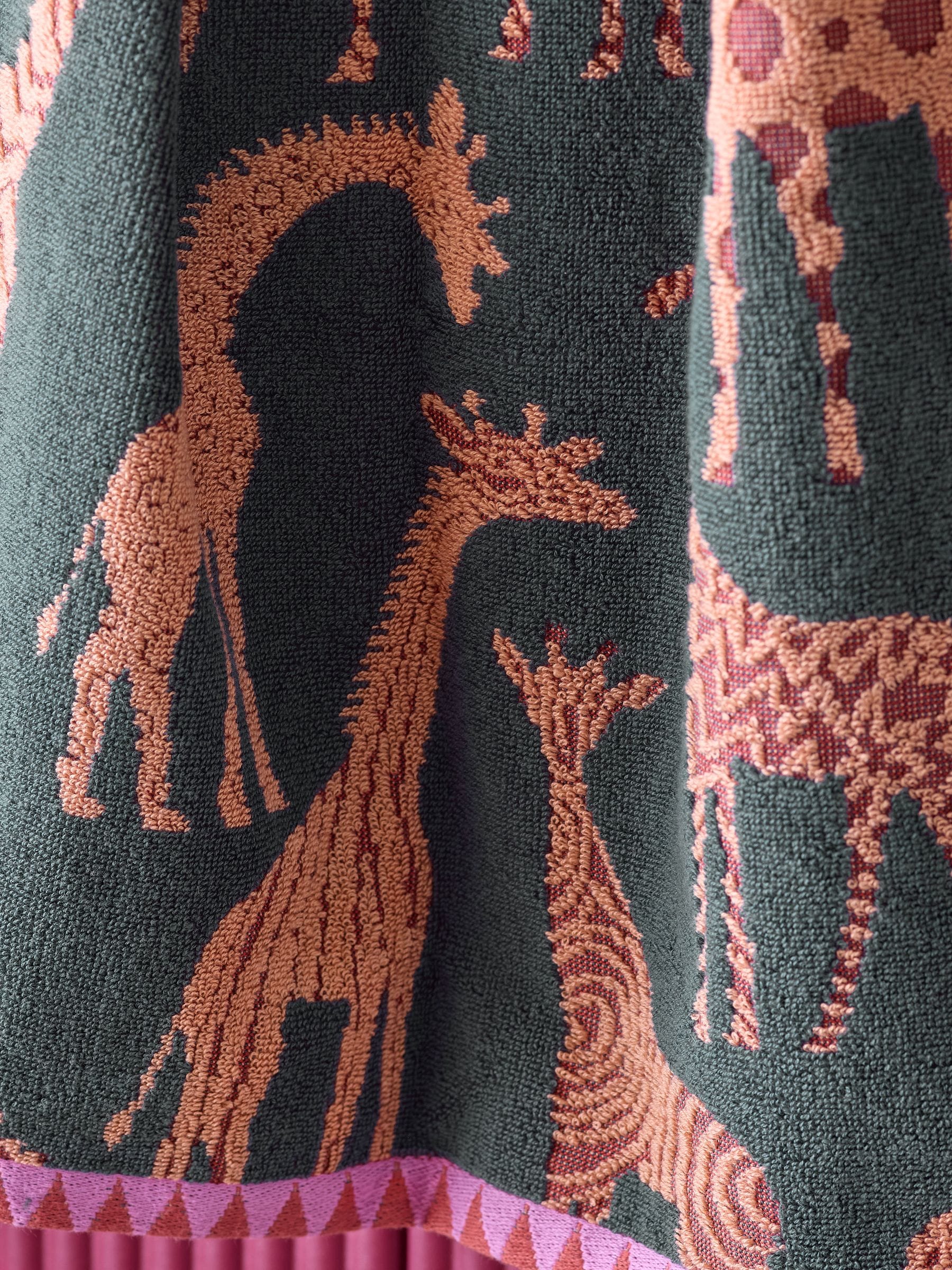 Buy Green Giraffe Print 100% Cotton Towels from Next USA