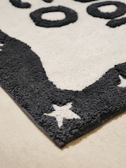 Black/White Bathroom Disco Bath 100% Cotton Mat - Image 2 of 3