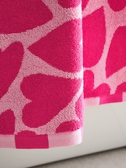 Heart Print 100% Cotton Towel - Imagen 4 de 6