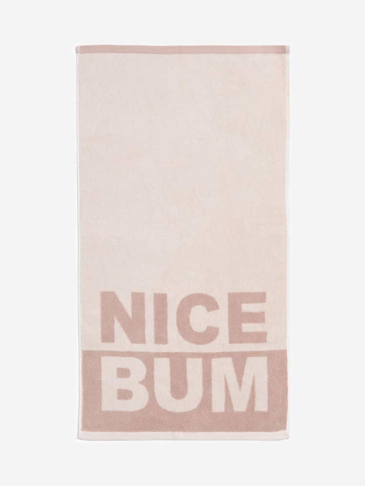 Slogan Nice Bum 100% Cotton Towel - Bild 1 von 2