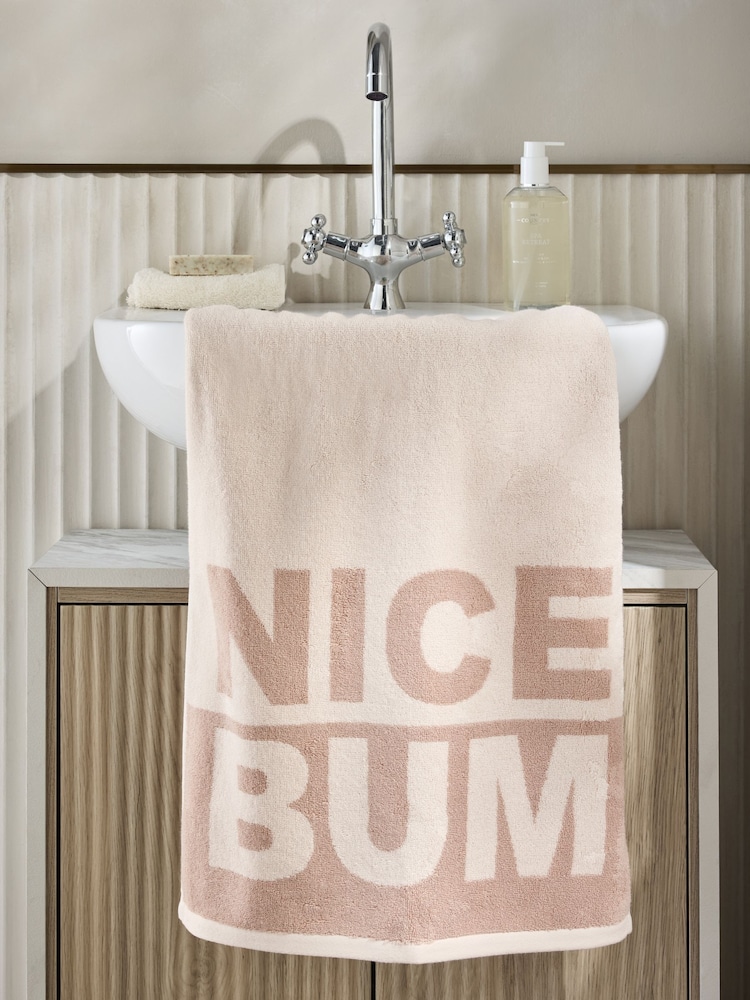 Slogan Nice Bum 100% Cotton Towel - Imagen 2 de 6 Slogan Nice Bum 100% Cotton Towel - Imagen 2 de 6