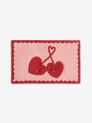 Pink Cherry Heart 100% Cotton Bath Mat - Image 2 of 3