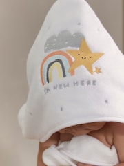 Toalha de bebê com capuz I'm New Here 100% algodão - Imagem 2 de 5