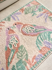 XL Parrot Palm Leaf Print 100% Cotton Bath Mat - Imagen 3 de 3