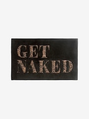 Black Slogan Leopard Print 100% Cotton Bath Mat - Image 2 of 3