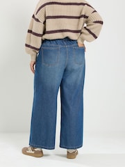 Yours Curve Blue Pull On Jeans - Image 3 of 6
