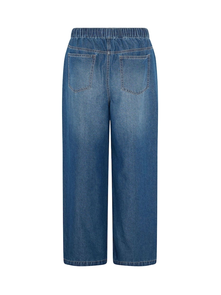 Yours Curve Blue Pull On Jeans - Image 6 of 6