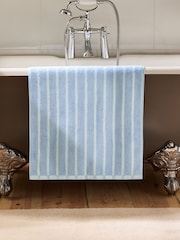 Blue 100% Cotton Stripe Towel - Image 3 of 5
