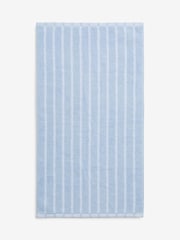 Blue 100% Cotton Stripe Towel - Image 5 of 5