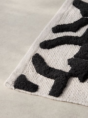 Black/White Tile Geo 100% Cotton Bath Mat - Image 3 of 3