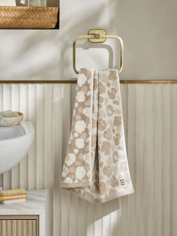 Natural Animal Pattern 100% Cotton Towel - Image 1 of 5 Natural Animal Pattern 100% Cotton Towel - Image 1 of 5