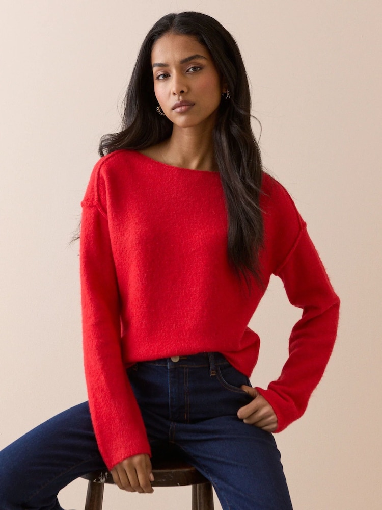Nobodys Child MTJ Slash Neck Exposed Seam Jumper - صورة 2 من 5