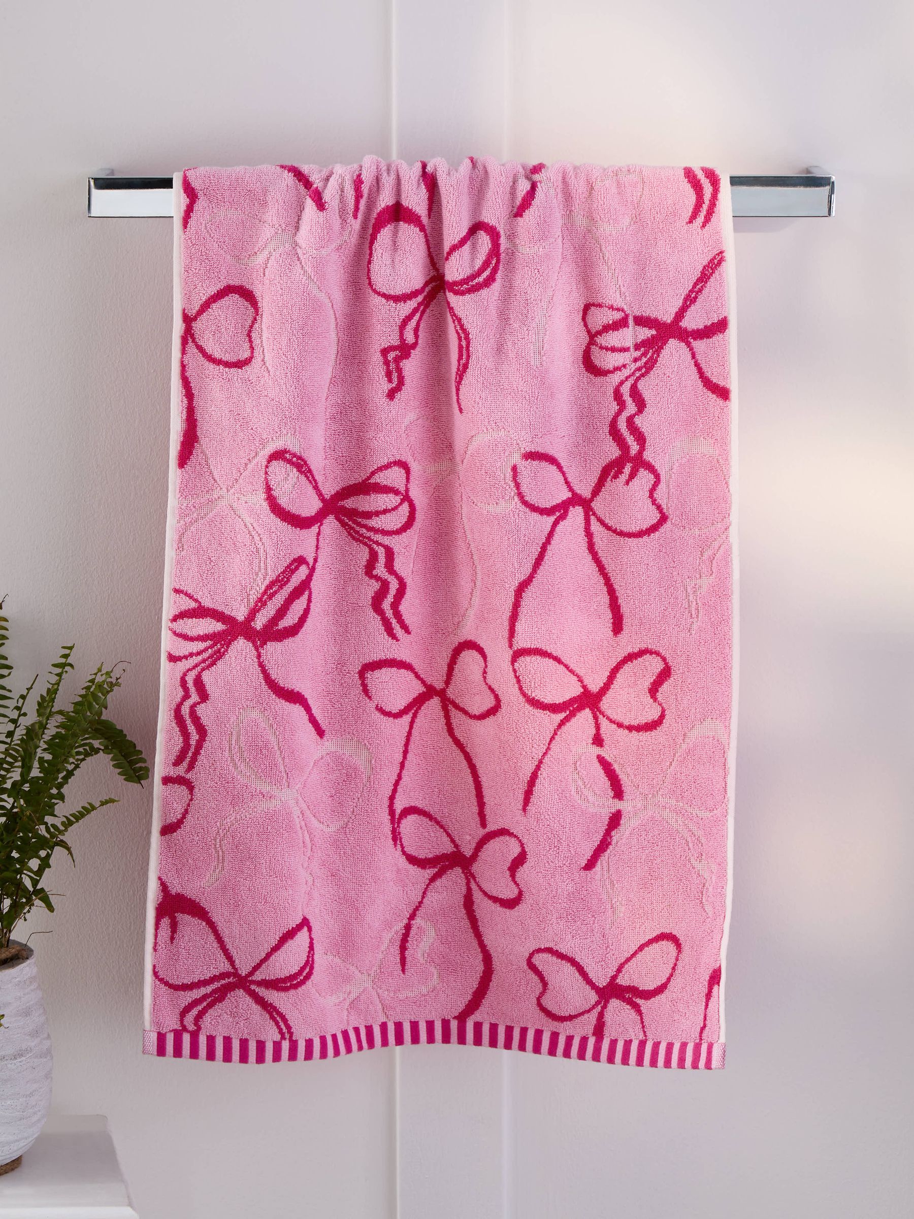 Babyhug Cotton Knit Terry Bow Print Towel - Black main image 1