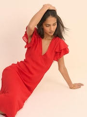 Nobodys Child Red Layla Midi Dress - Image 4 of 5