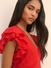 Nobodys Child Red Layla Midi Dress - Image 5 of 5