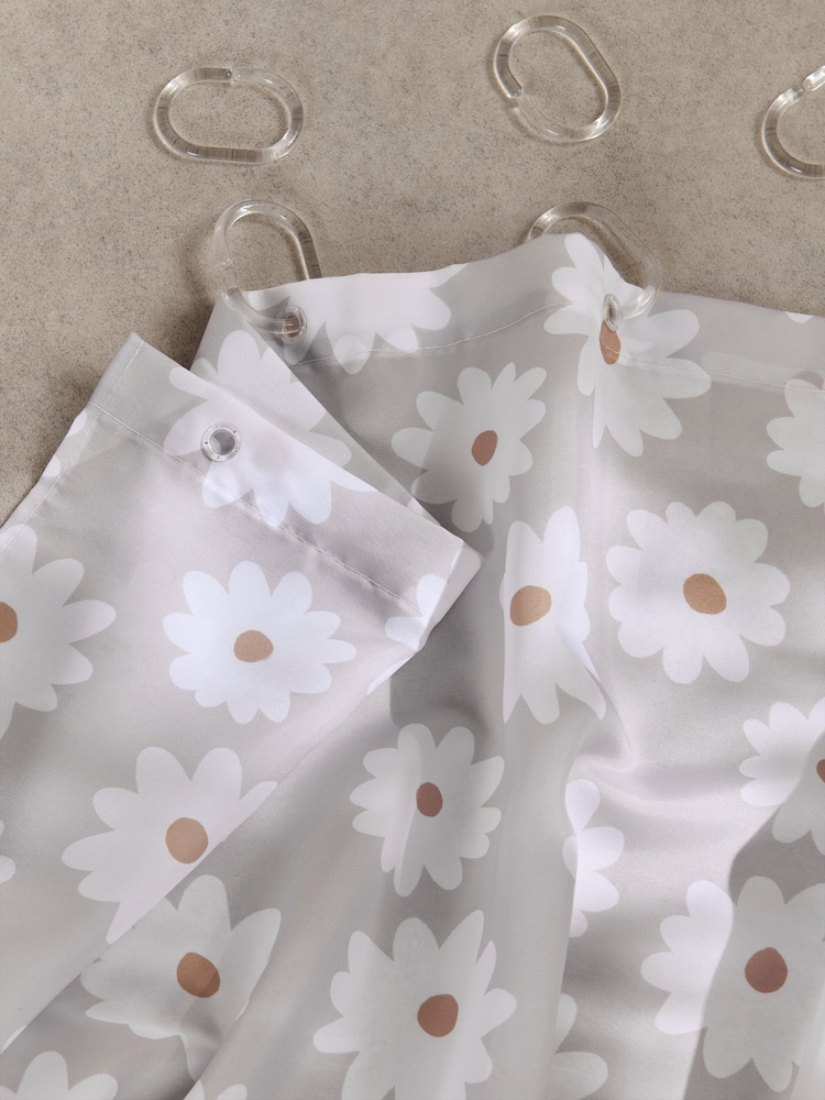 Natural Daisy Shower Curtain - Image 2 of 4 Natural Daisy Shower Curtain - Image 2 of 4