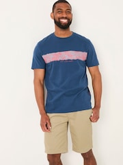FatFace Navy MCS Chest Stripe Tshirt - Image 1 of 5