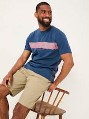 FatFace Navy MCS Chest Stripe Tshirt - Image 3 of 5