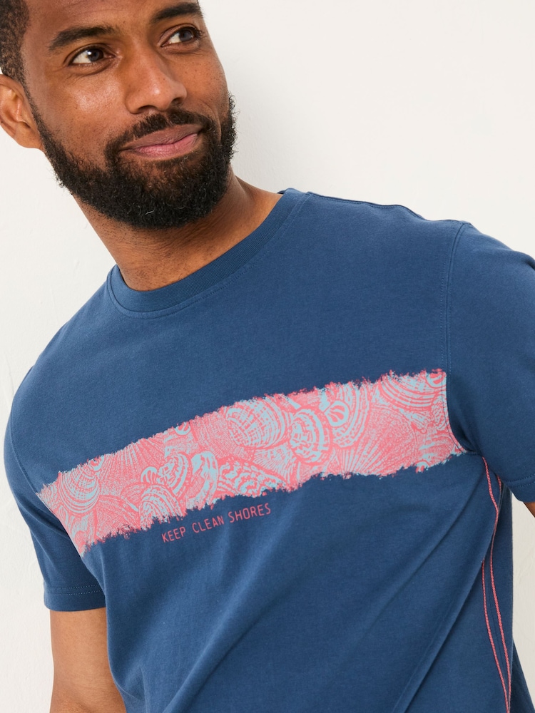FatFace Navy MCS Chest Stripe Tshirt - Image 4 of 4 FatFace Navy MCS Chest Stripe Tshirt - Image 4 of 4
