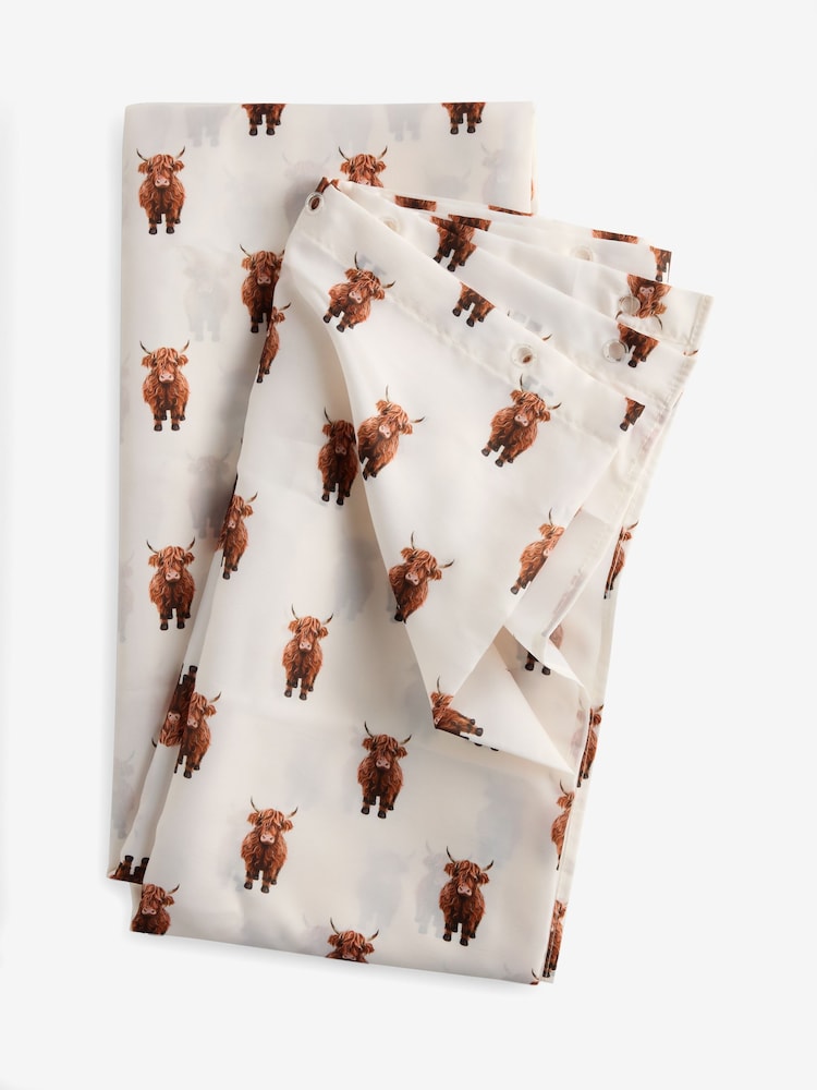 White Hamish the Highland Cow Shower Curtain - Image 4 of 4