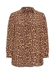 Evans Animal Print Brown Shirt - Image 5 of 5