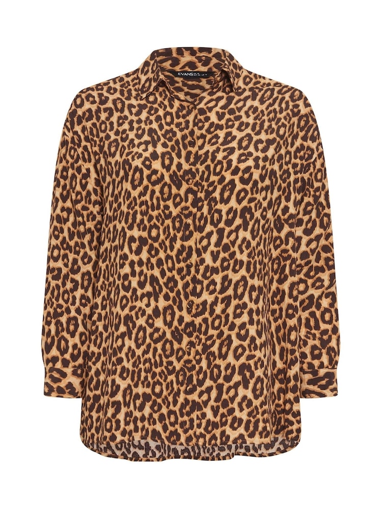 Evans Animal Print Brown Shirt - Image 5 of 5
