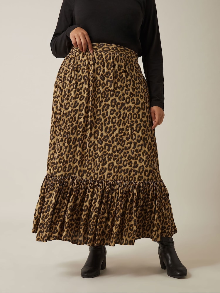 Evans Animal Print Brown Skirt - Image 1 of 5