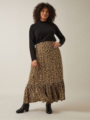 Evans Animal Print Brown Skirt - Image 2 of 5