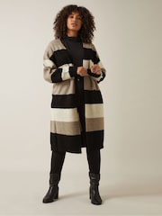 Evans Natural Colour Block Cardigan - Image 1 of 5