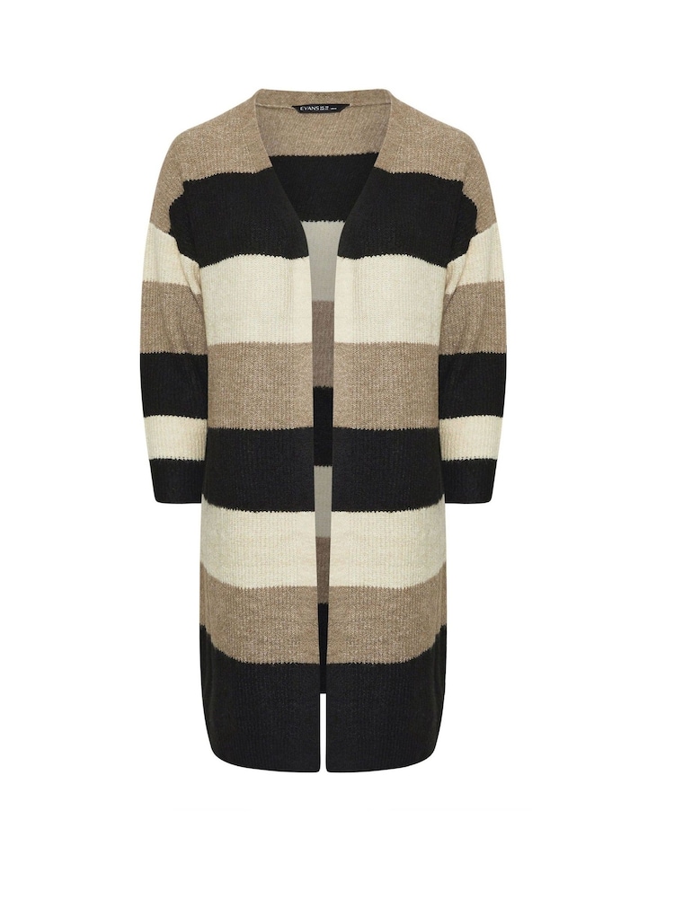 Evans Natural Colour Block Cardigan - Image 5 of 5