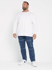 BadRhino Big & Tall Blue Stretch Cargo Jeans - Image 1 of 5