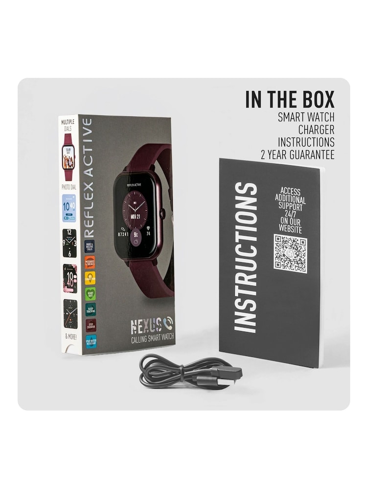 Peers Hardy Red Reflex Active Nexus Lite Berry Silicone Strap Smart Watch - Image 7 of 7