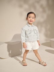 White Stripe Frill Denim Jacket (3mths-7yrs) - Image 2 of 8