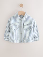 White Stripe Frill Denim Jacket (3mths-7yrs) - Image 5 of 8