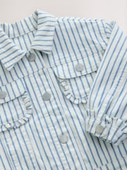 White Stripe Frill Denim Jacket (3mths-7yrs) - Image 7 of 8